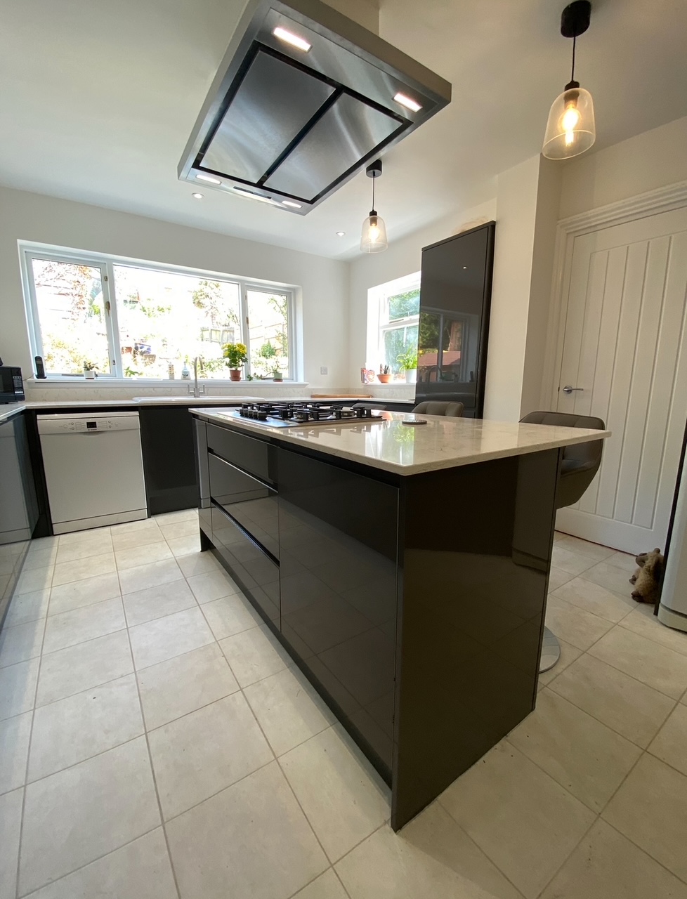 A breakfast bar fitted as part of this Hythe kitchen project by Dymchurch Improvements.