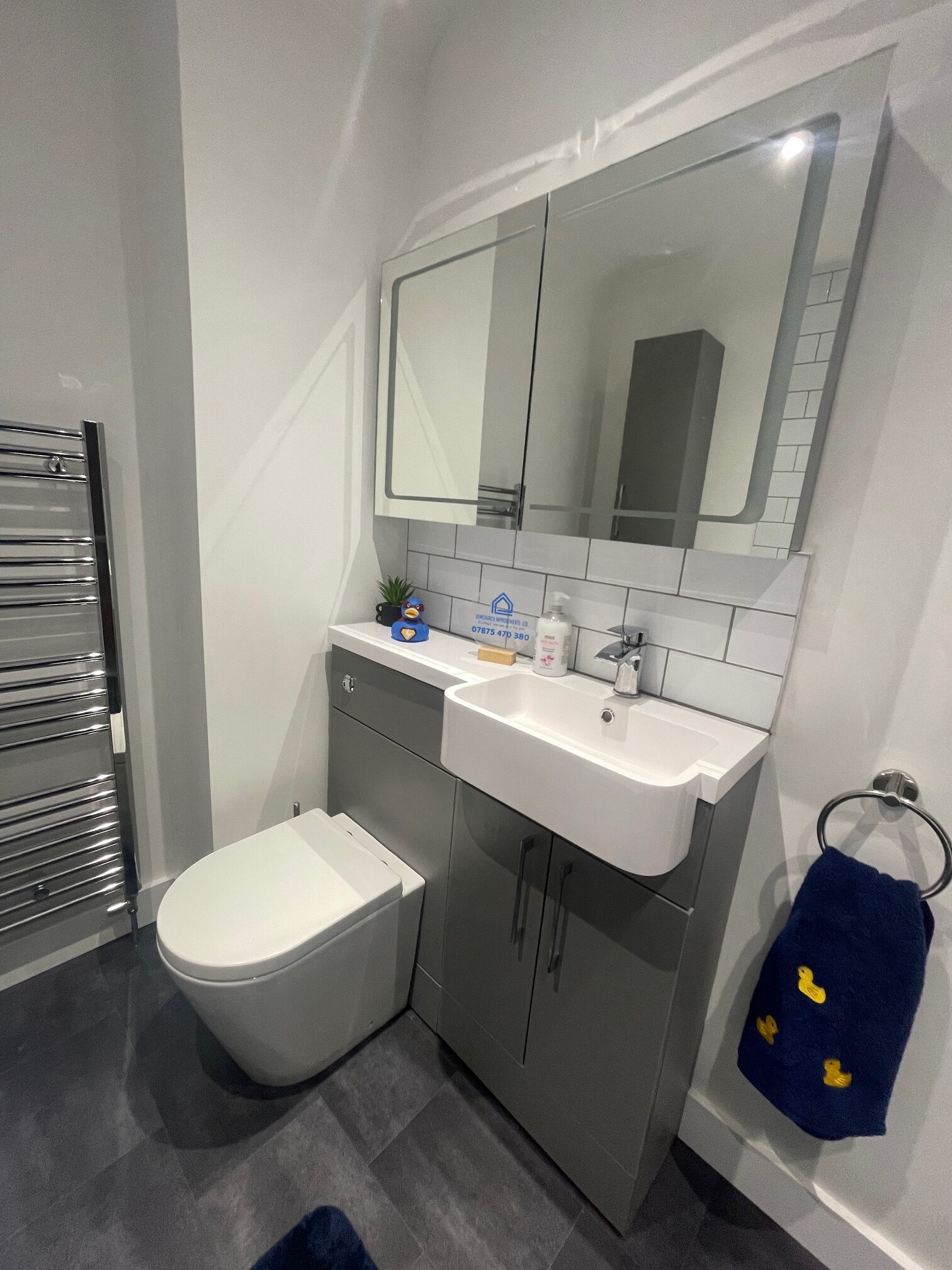 A finished bathroom as part of The Folkestone house refurbishment.