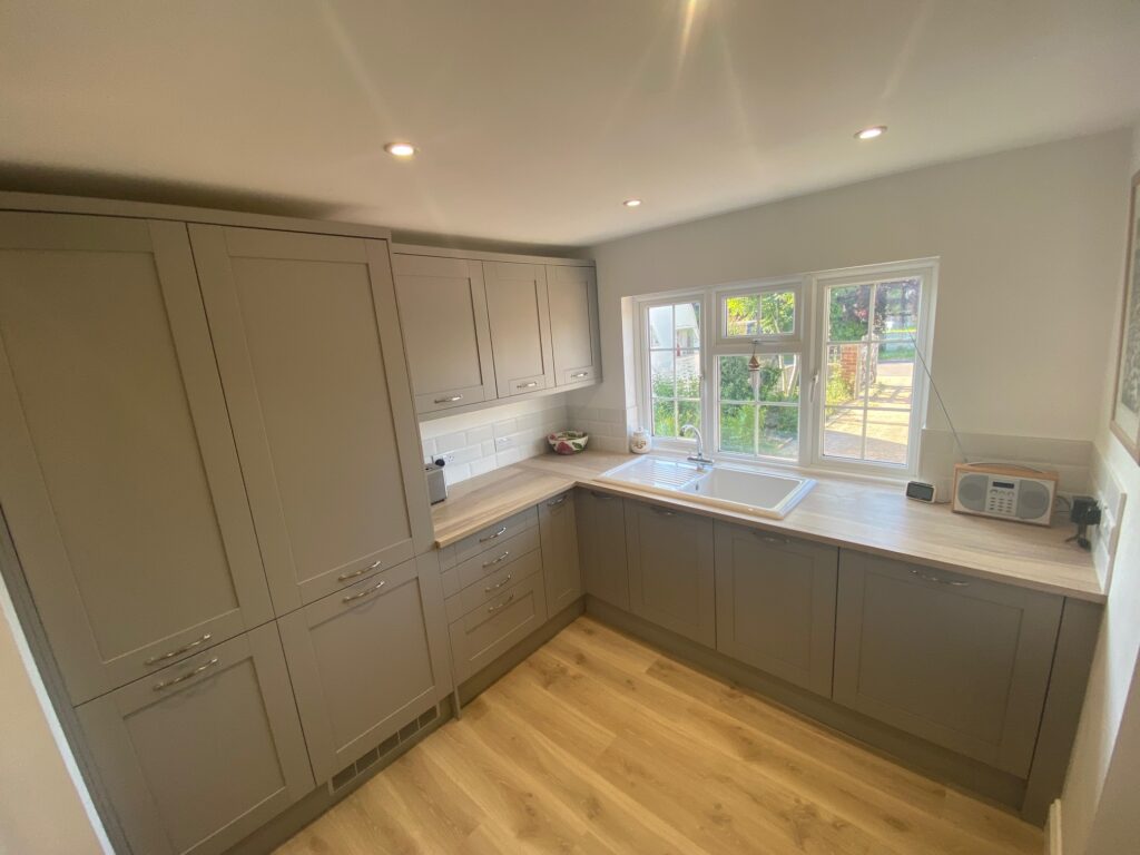 A brand new kitchen with stylish sink and fixtures from Dymchurch Improvements